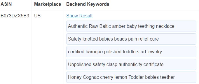 backend keywords amazon competitors